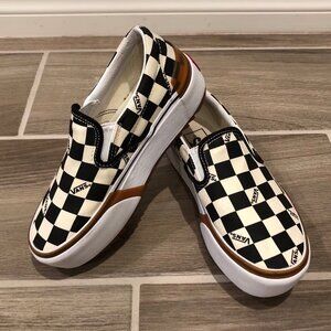 Vans Black and White Checkered Platform Sneakers